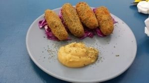 fried Roll spinach and chickpeas  at Levante Slow Food in Los Canos De Meca