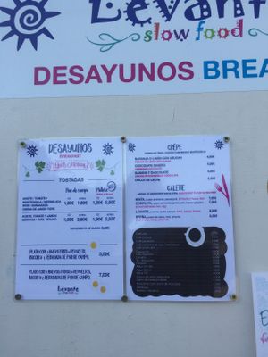 Breakfast at Levante Slow Food in Los Canos De Meca