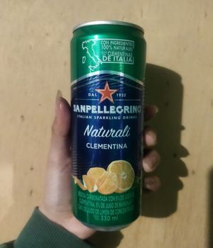 Bebida de mandarina que viene con la pizza personal #Veganuary at Veggino's Pizza in Mexico City