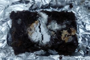 Brownie delicioso at Veggino's Pizza in Mexico City