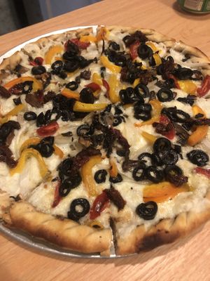 Vegan pizza  at Veggino's Pizza in Mexico City