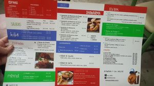 Menu at Seu Chalita in Sao Paulo