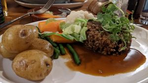 Mushroom nut roast at The Golden Heart Inn in Gloucester
