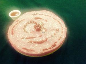 Vegan raw raspberry & coconut cheesecake at The Golden Heart Inn in Gloucester