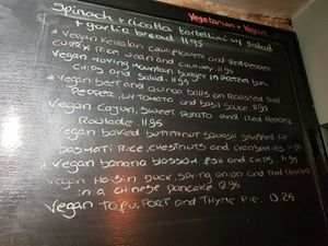 Vegan main courses at The Golden Heart Inn in Gloucester