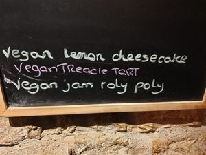 Vegan puddings at The Golden Heart Inn in Gloucester