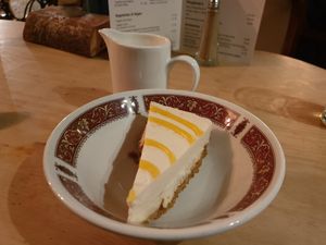 Lemon cheesecake at The Golden Heart Inn in Gloucester