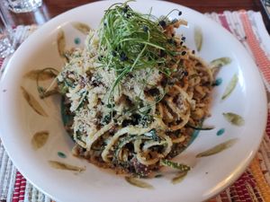 Zucchini salad with sundried tomato at Lahodnosti in Poprad