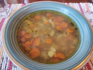 Vegetables soup with couscous at Lahodnosti in Poprad