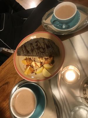 Full wheat spelt pancake with vegan chocolate and banana  at Lahodnosti in Poprad