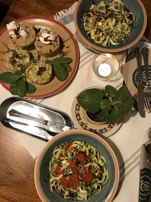 Raw zucchini noodles & cuscus  at Lahodnosti in Poprad