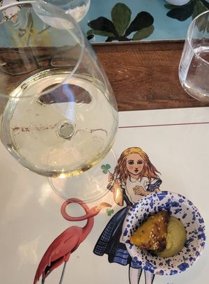 Avocado mousse and quiche mis en bouche at Sementis in Pietrasanta