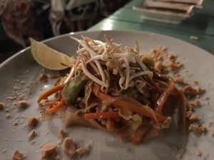 Vegan pad thai at Sementis in Pietrasanta