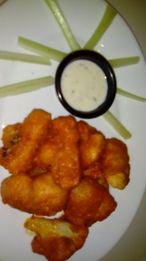 Buffalo cauliflower wings at Avocado Vegetariano - Centro in Merida
