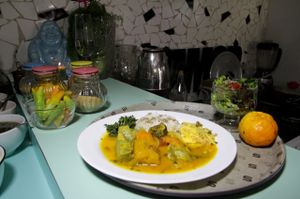 Interior of the restaurant is nicely decorated at Restaurante Cultura VEG in Sao Paulo