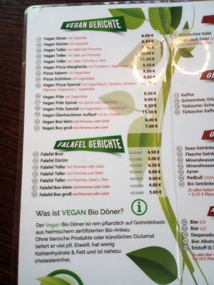 Vegan choises at Rosin's Imbiss in Lindau