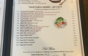 Menu  at Simply Pho in Houston