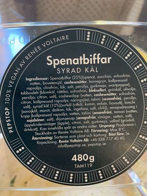 Ingredients at Pepstop - Riddargatan in Stockholm