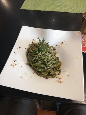 Angenehm mild-aromatische Nudeln mit Kräuterpesto at Panorama at Drautalperle in Spittal An Der Drau