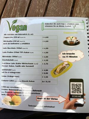 Über den QR Code gibt es die tagesaktuellen Sorten  at Werners Eiscafe in Wismar
