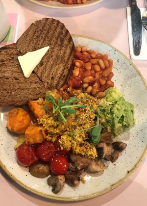Full veggie breakfast  at Hula Juice Cafe in Edinburgh