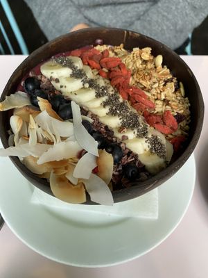 acai smoothie bowl  at Hula Juice Cafe in Edinburgh