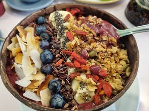Acai bowl at Hula Juice Cafe in Edinburgh