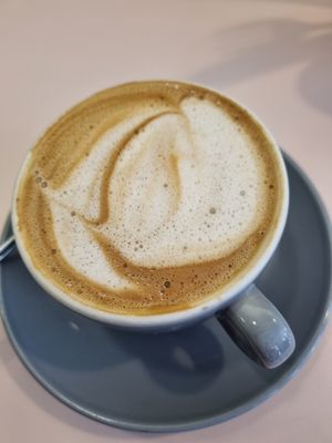 Flat white at Hula Juice Cafe in Edinburgh