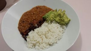 vegan chilli bowl at Hula Juice Cafe in Edinburgh