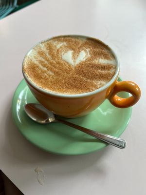 Chia late with oat drink at Hula Juice Cafe in Edinburgh