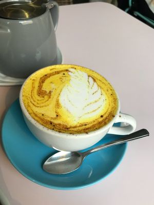 Tumeric Almond Latte  at Hula Juice Cafe in Edinburgh