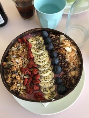 The açai smoothie bowl
 at Hula Juice Cafe in Edinburgh