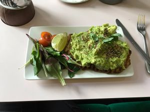 Avocado sourdough toast at Hula Juice Cafe in Edinburgh