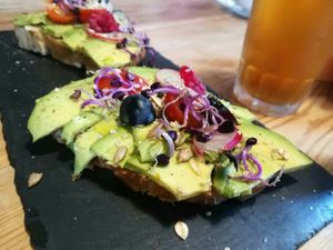 Avocado on toast at Cactus in Palamos