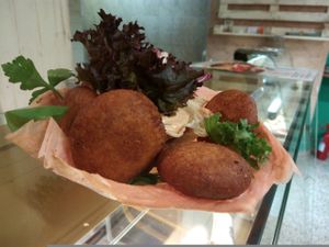 Tasty falafels with salad. at Vegi in Ibiza