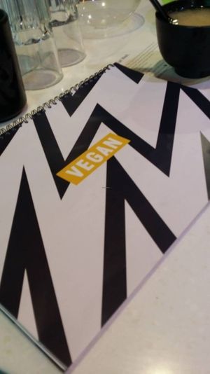 Vegan food list  at YO! Sushi in Norwich