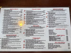 Menu 8/19/21 at Best Thai Cuisine in Florence