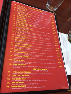 menu at Best Thai Cuisine in Florence