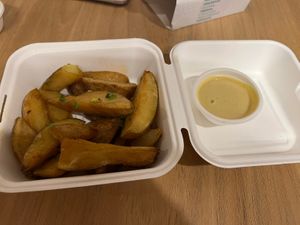 Potatoes with the cheese now on the side   at Teva in Rio De Janeiro