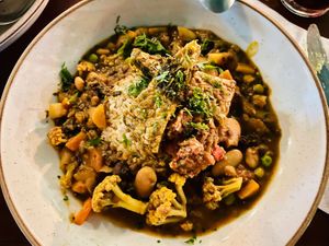 Their new tempeh dish. Very good  at Teva in Rio De Janeiro