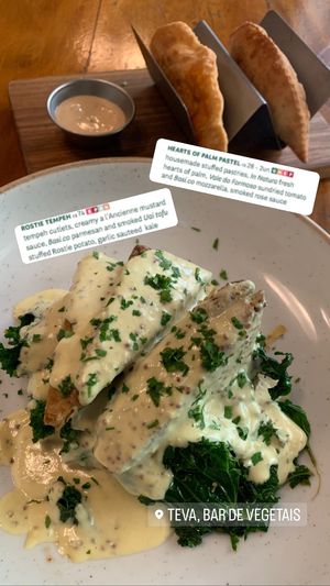 Rostie tempeh and the hearts of palm pastels at Teva in Rio De Janeiro