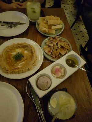 Hummus and mezze plate at Teva in Rio De Janeiro