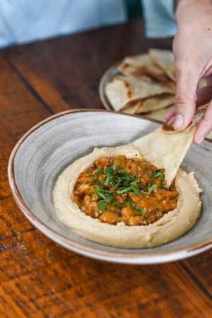 SAUTEÉED MUSHROOM HUMMUS at Teva in Rio De Janeiro