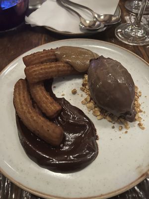 Banana sauce with Churros 😋   at Teva in Rio De Janeiro