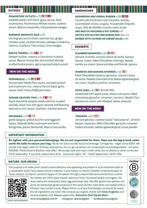 Menu 2 at Teva in Rio De Janeiro