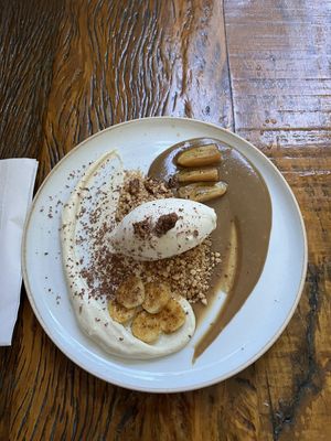 Flambéed banoffee at Teva in Rio De Janeiro