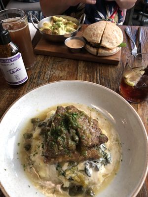 tempeh and burger  at Teva in Rio De Janeiro