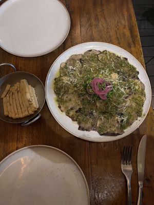Mushroom carpaccio   at Teva in Rio De Janeiro