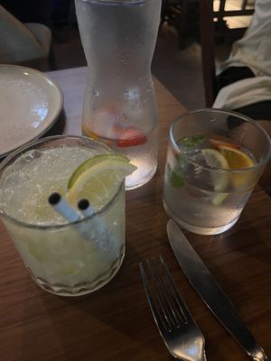 Caipirinha and aromatic water (delicious)  at Teva in Rio De Janeiro