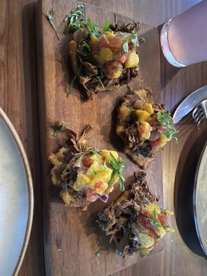 Tostones with mango salsa  at Teva in Rio De Janeiro